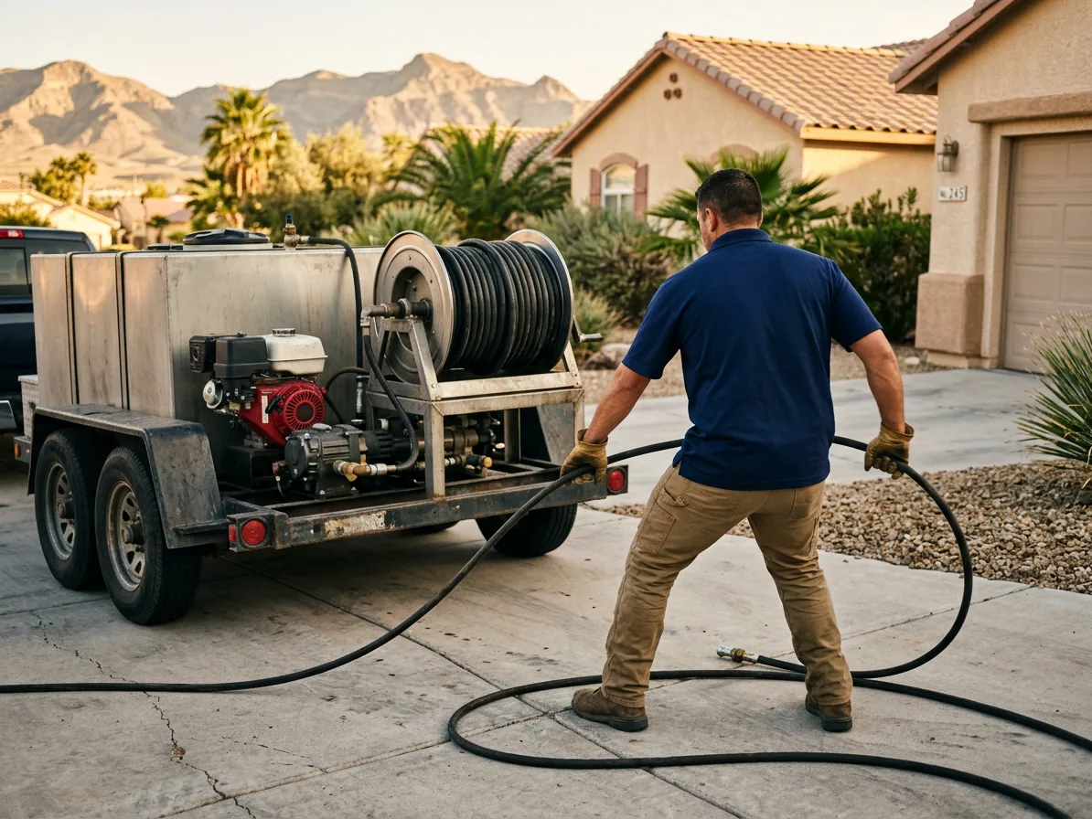 Trailer-mounted jetter — hydro jetting in Summerlin & The West Side, NV by Kingdom Plumbing