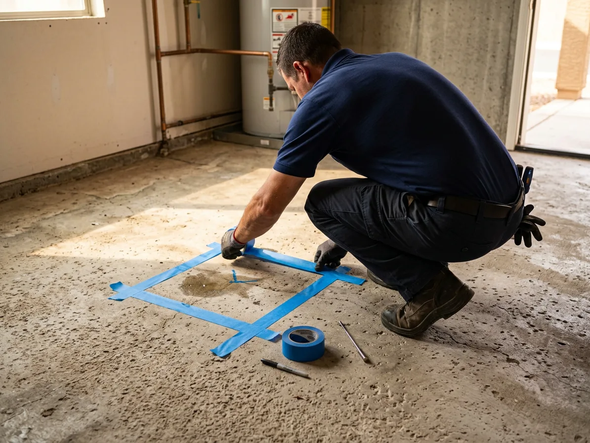 Slab leak location marking — leak detection & repair in Red Rock & The Ridges, NV by Kingdom Plumbing