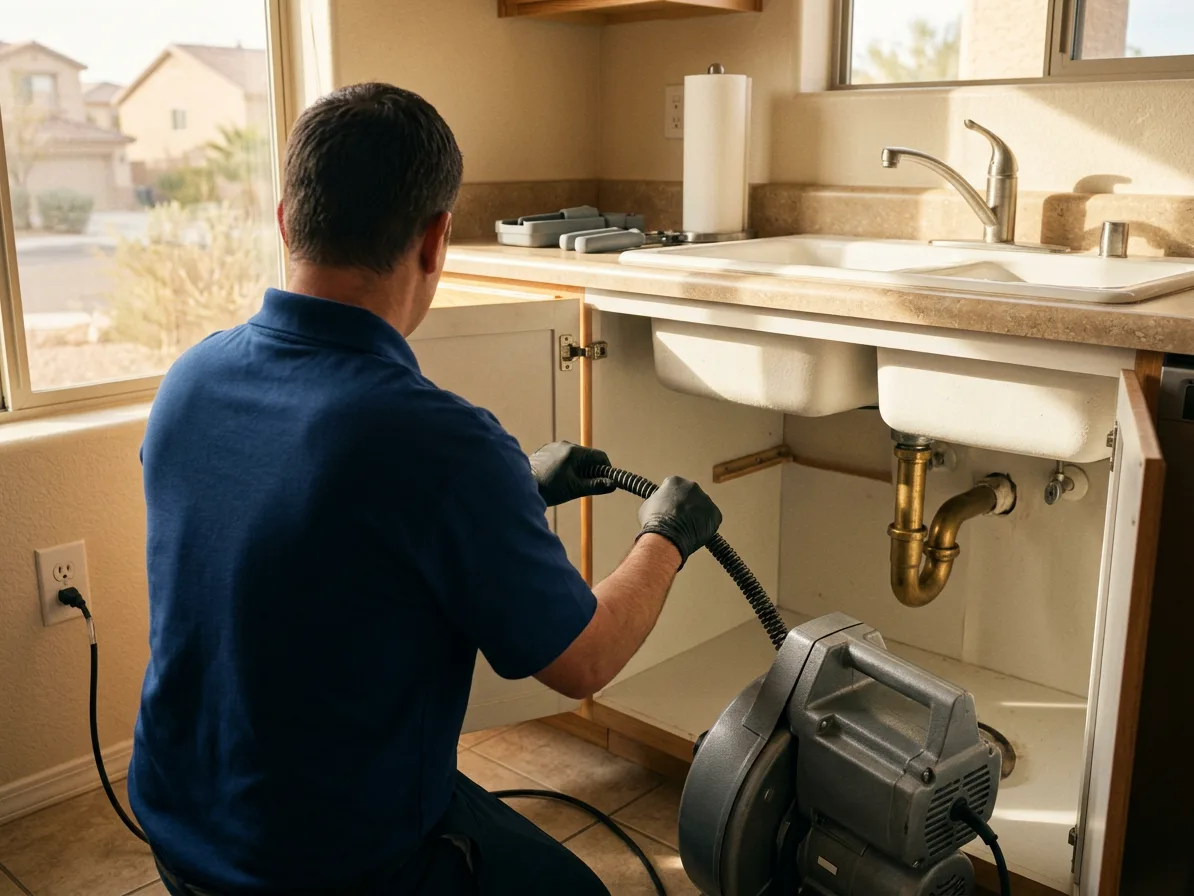 Kitchen and bath drain clearing — sewer & drain services in the Las Vegas Valley by Kingdom Plumbing