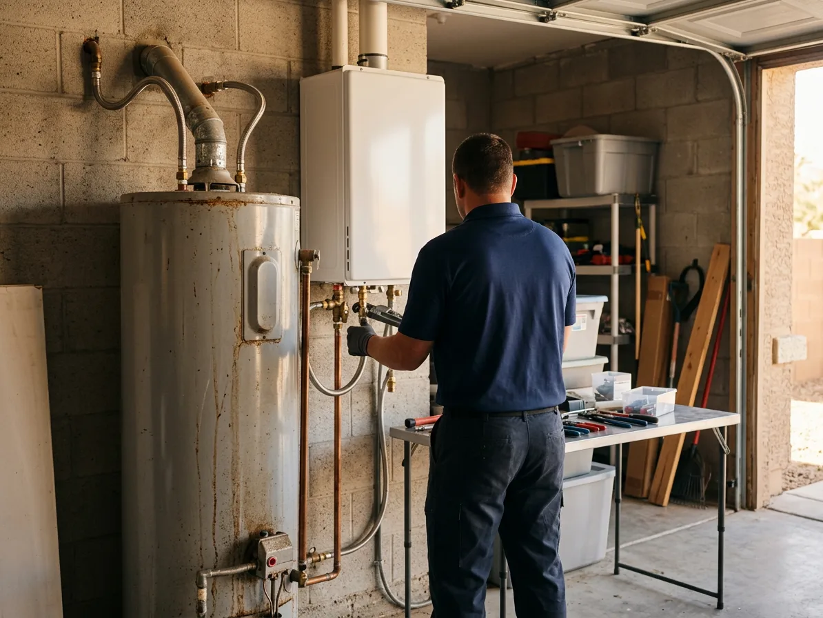 Tank vs tankless swap — tankless water heaters in the Las Vegas Valley by Kingdom Plumbing