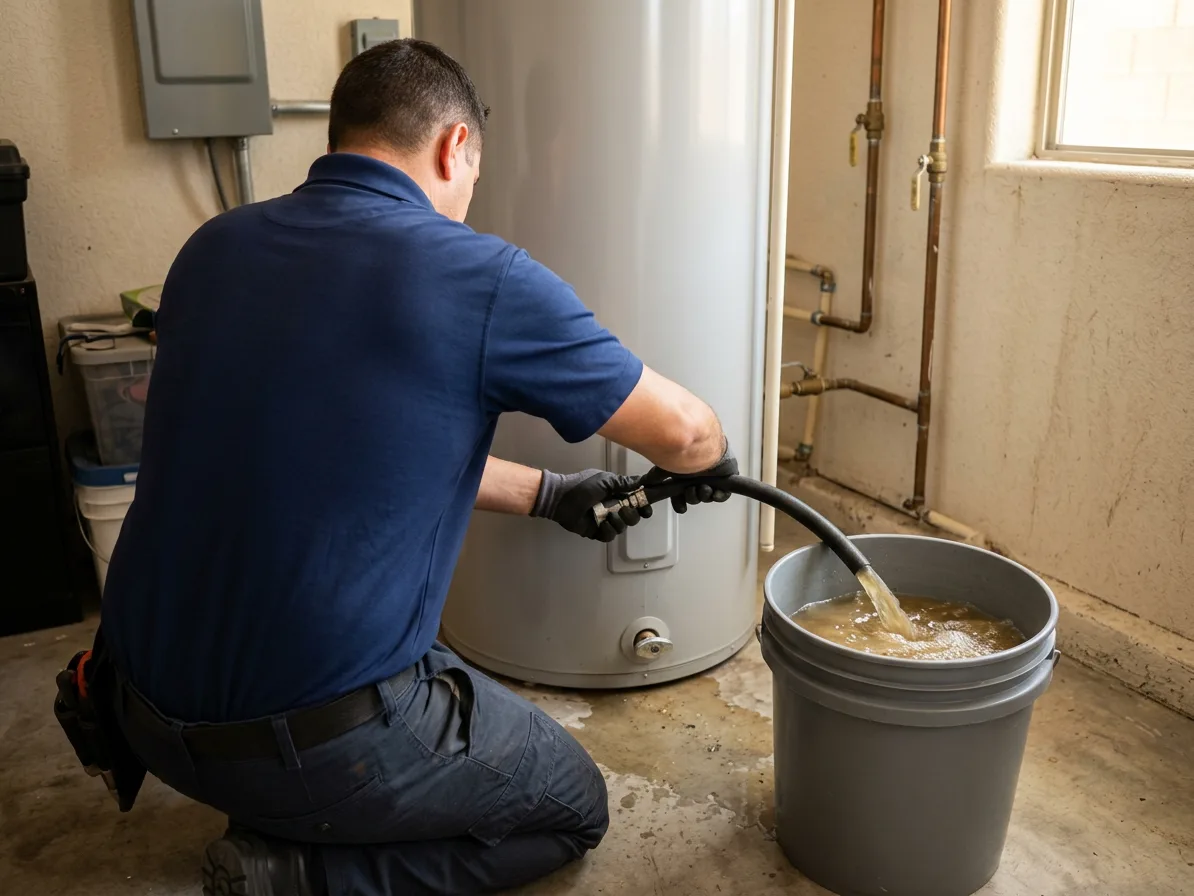 Sediment flushing — water heater repair in North Las Vegas, NV by Kingdom Plumbing
