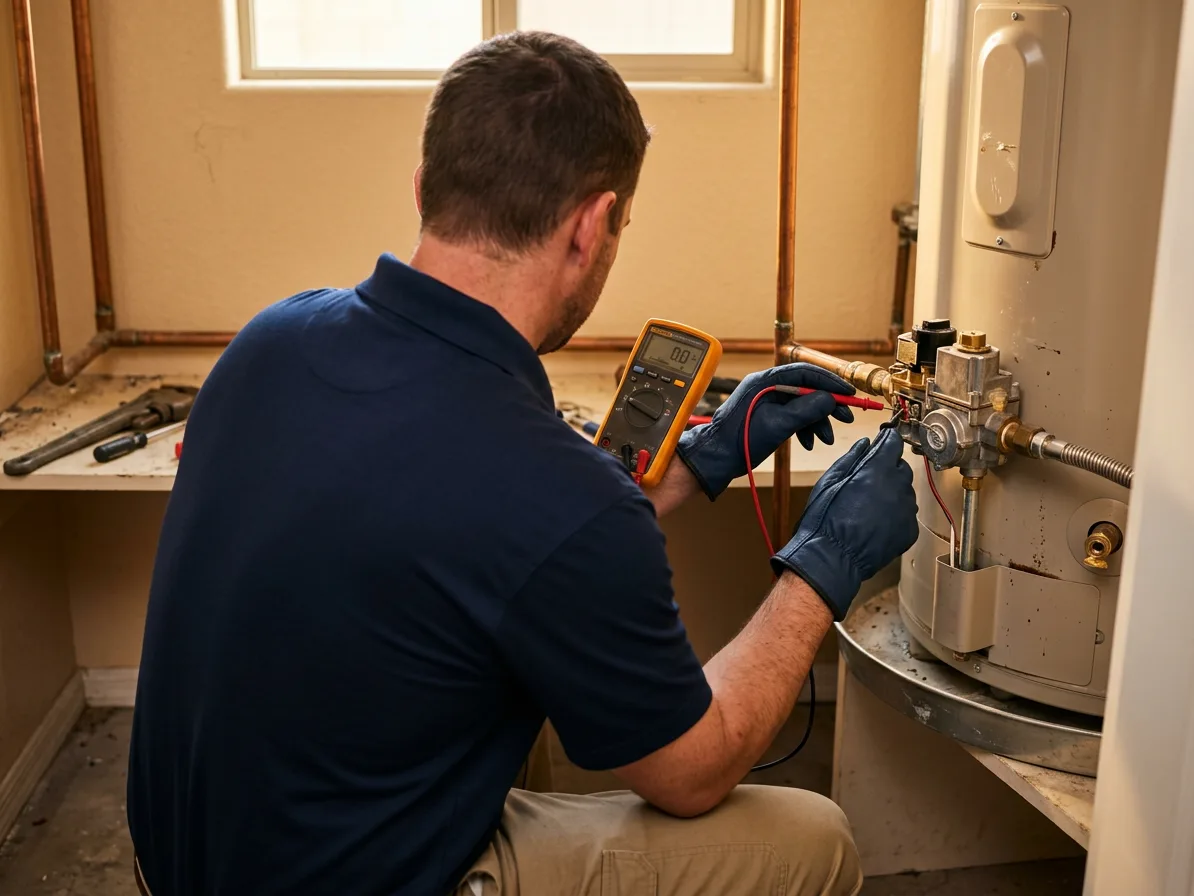 Thermostat and element testing — water heater repair in North Las Vegas, NV by Kingdom Plumbing