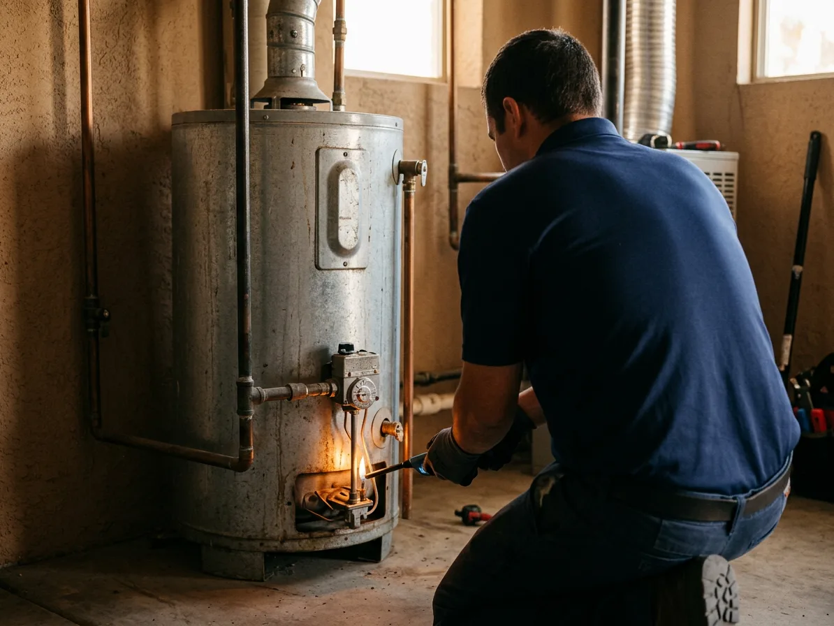 Pilot and burner service: water heater repair in the Las Vegas Valley by Kingdom Plumbing