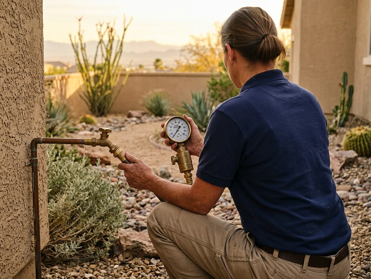 Pressure verification — whole home plumbing inspection in Enterprise, NV by Kingdom Plumbing