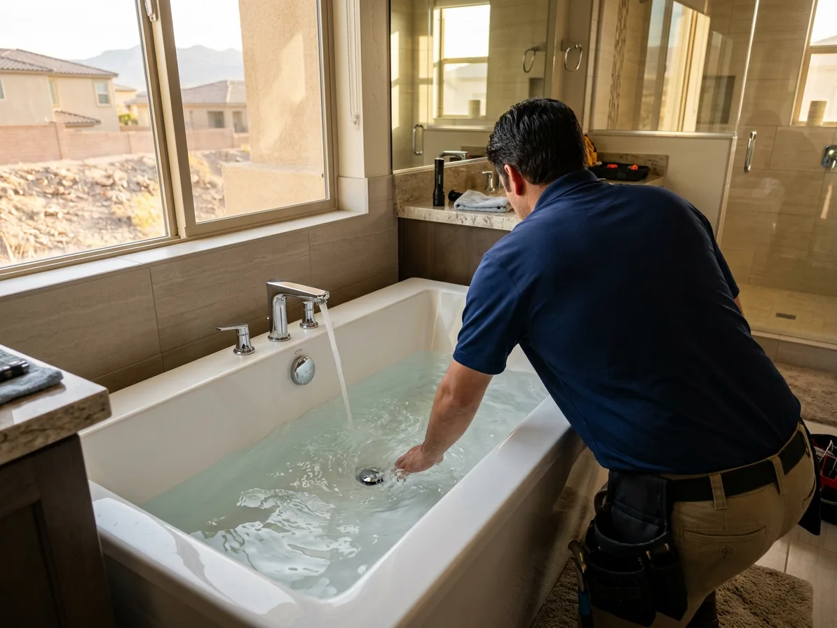 Drain flow testing — whole home plumbing inspection in Enterprise, NV by Kingdom Plumbing
