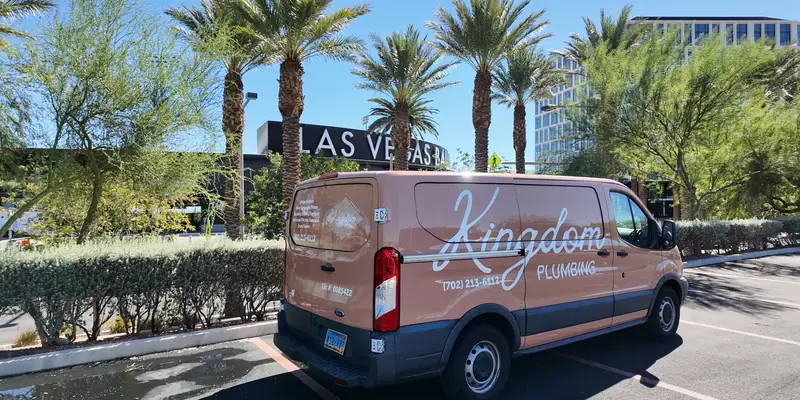 The Kingdom Plumbing service van in Las Vegas