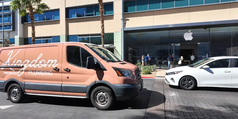 Kingdom Plumbing service van at Downtown Summerlin, Las Vegas