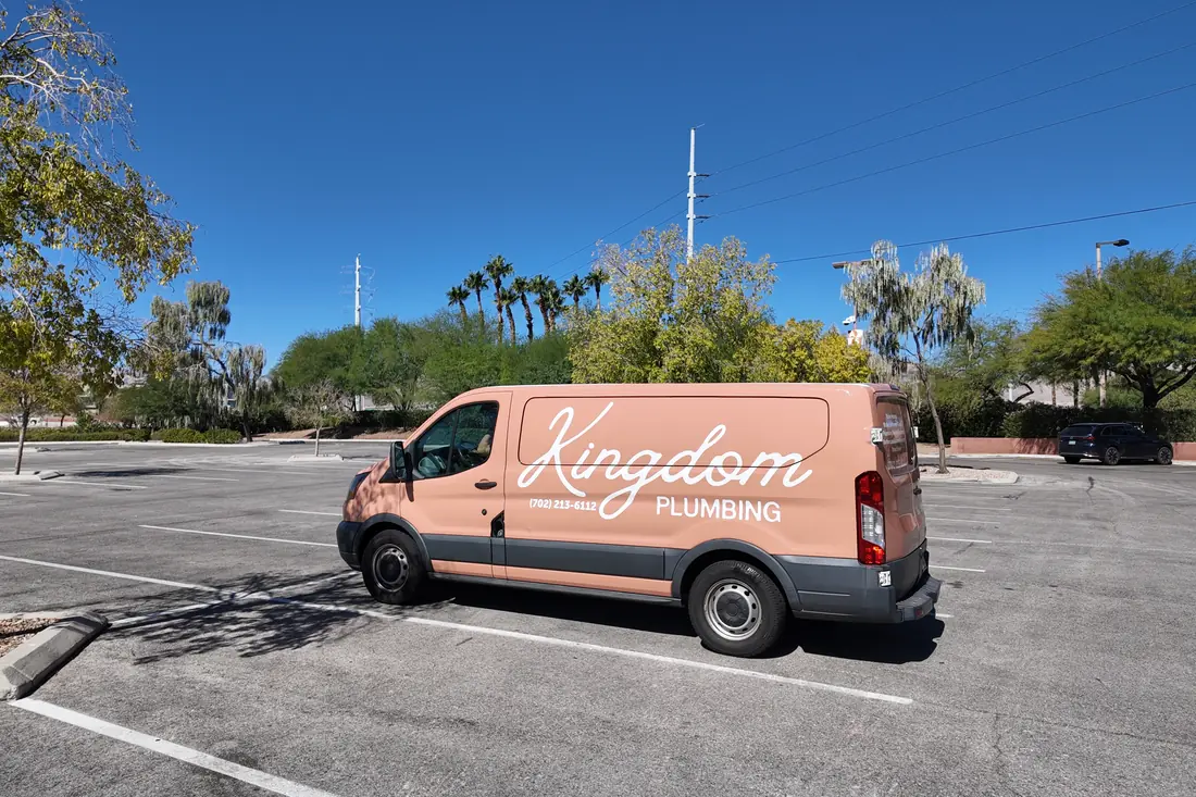 The Kingdom Plumbing service van in Las Vegas