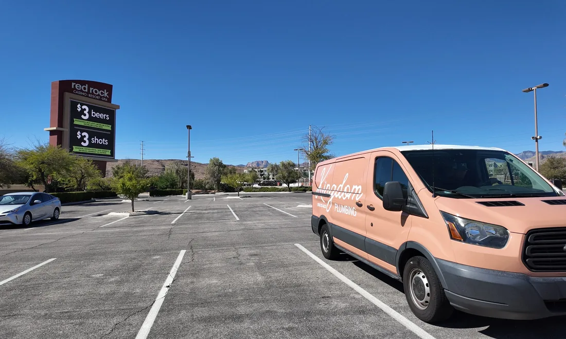 Kingdom Plumbing service van in Las Vegas