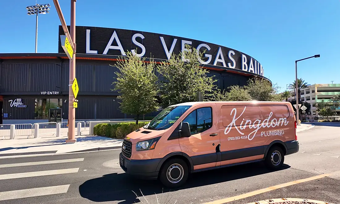 Kingdom Plumbing service van at the Las Vegas Ballpark in Summerlin